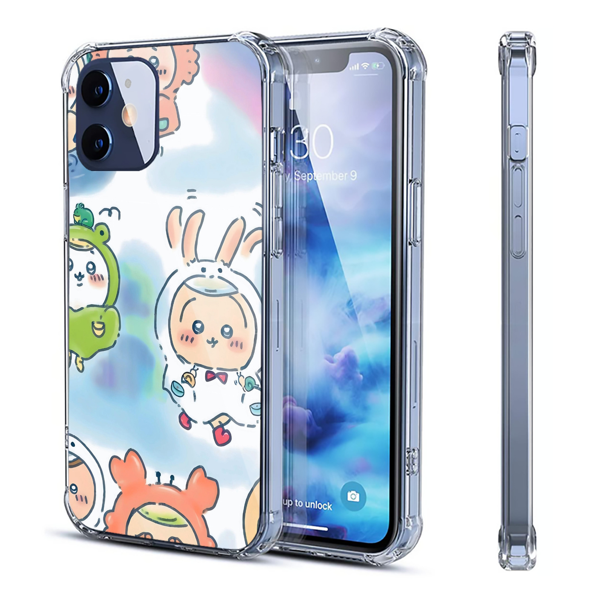 （画像用） ちいかわ Chii-kawa 【iPhone 12シリーズ対応】透明スマホケース（クリアソフトケース）